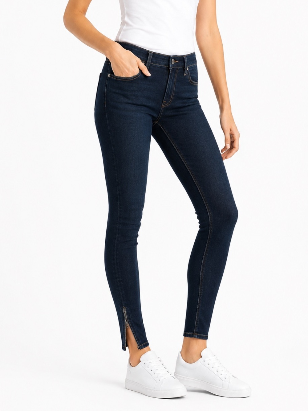 Abercrombie & Fitch Dark Wash Skinny Ankle Zip Jeans W26 L29